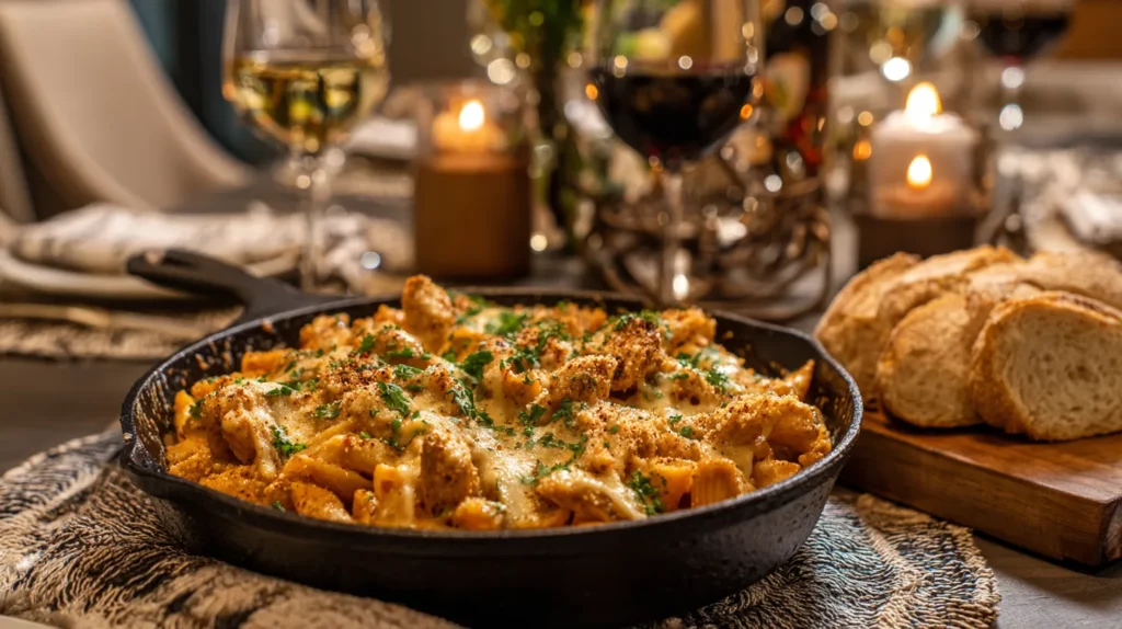 Cheesy Garlic Parmesan Chicken Pasta Skillet
