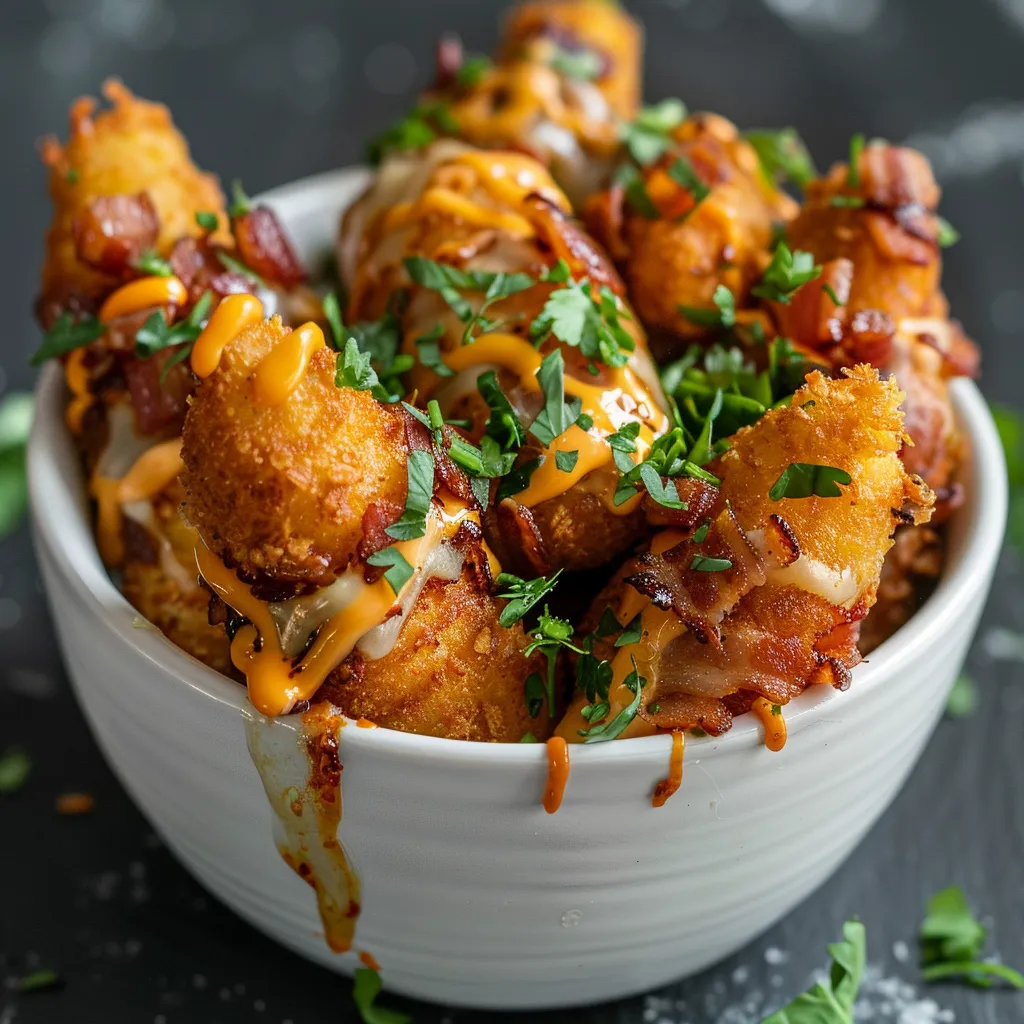 Bacon Cheeseburger Stuffed Tater Tot Cones