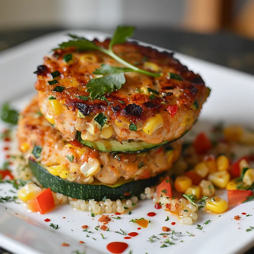 Chicken Zucchini Fresh Corn Burgers