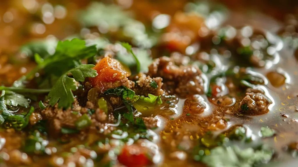 Hatch Green Chile Stew With Ground Beef