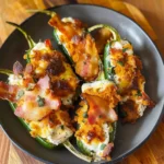 Air Fryer Buffalo Ranch Bacon Stuffed Jalapeño Poppers