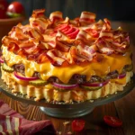 Bacon Cheeseburger Stuffed Crust Birthday Cake