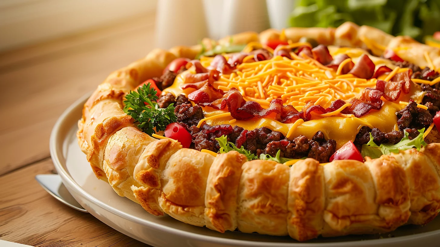 Bacon Cheeseburger Stuffed Crust Birthday Cake