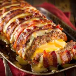 Bacon Wrapped Meatloaf With Cheese Center