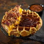 Bbq Brisket Bacon Loaded Cheese Waffle Bomb