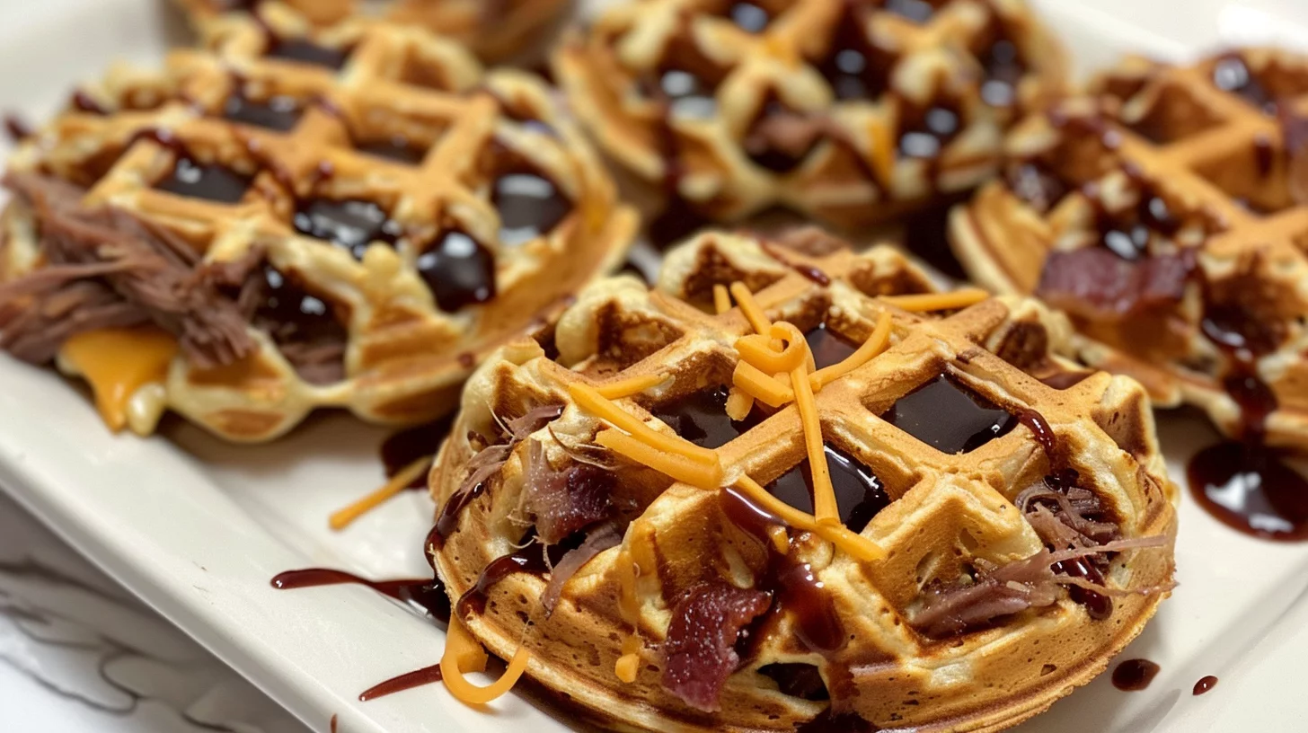 Bbq Brisket Bacon Loaded Cheese Waffle Bomb