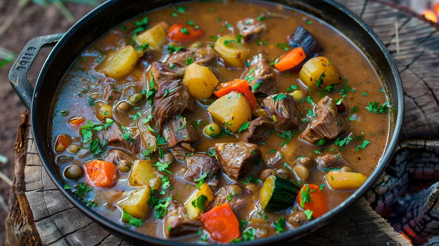 Campfire Stew With Venison and Veg