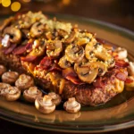 Cheddar-bacon Venison Meatloaf With Garlic Mushrooms
