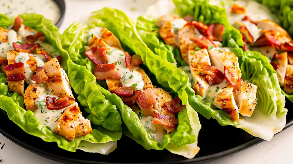 Chicken Bacon Ranch Lettuce Boats