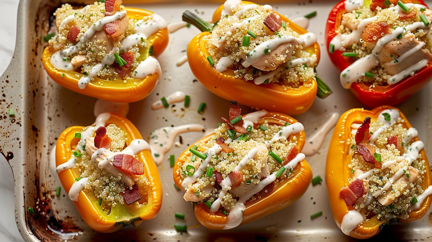 Chicken Bacon Ranch Stuffed Peppers