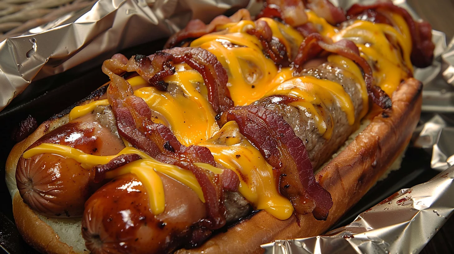 Double Bbq Bacon Cheeseburger Dogs