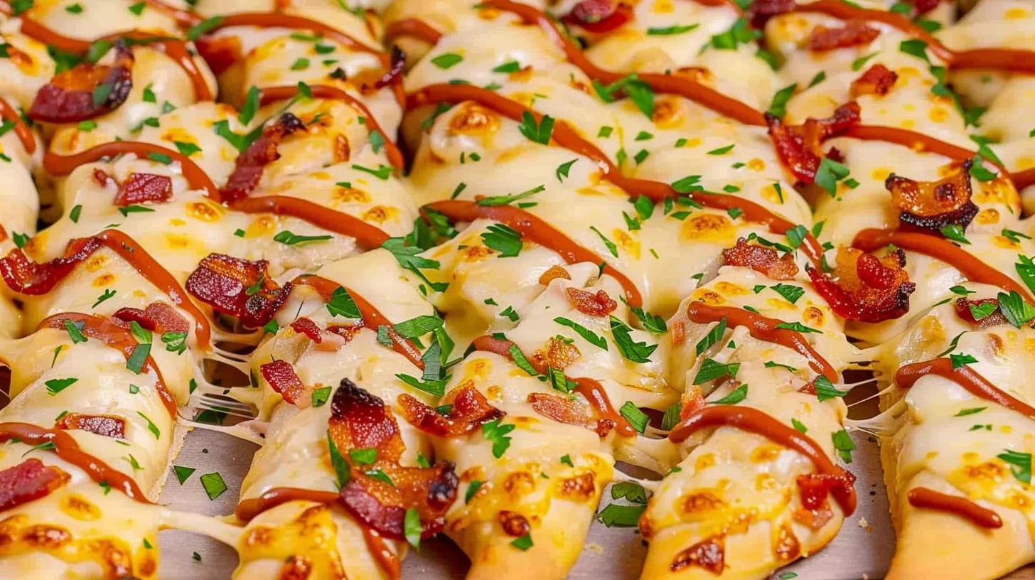 Garlic Butter Bacon Alfredo Pizza Twists