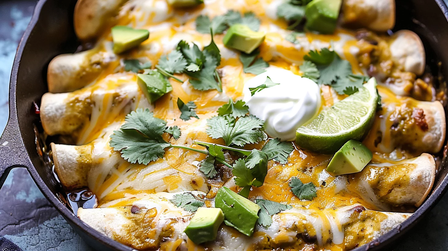 Green Chile Cast Iron Enchiladas