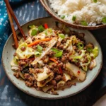 Healthy Chinese Ground Beef and Cabbage Stir Fry