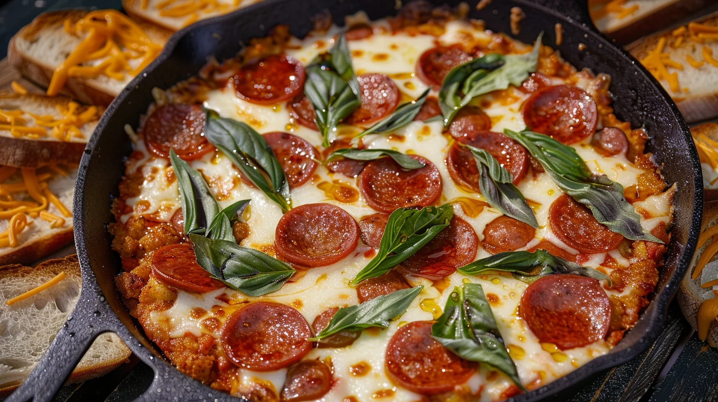 Hot Honey Pizza Dip With Venison Sausage and Pepperoni