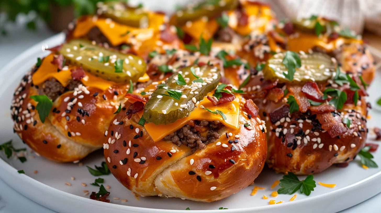 Loaded Bacon Cheeseburger Garlic Knot Bombs