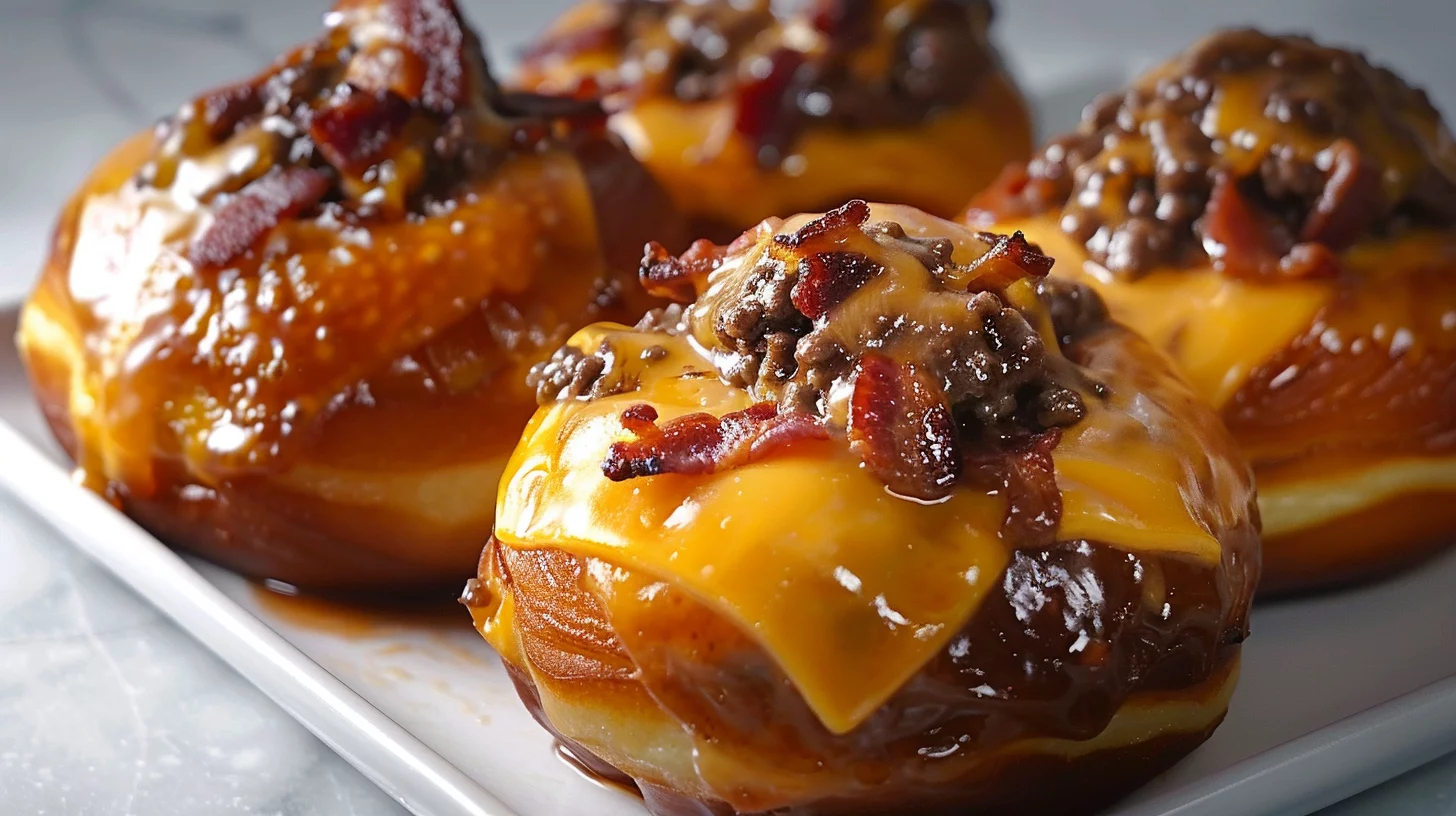 Loaded Cheeseburger Bacon Stuffed Donut Bombs