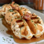Maple Bacon Chicken Alfredo Waffle Bombs
