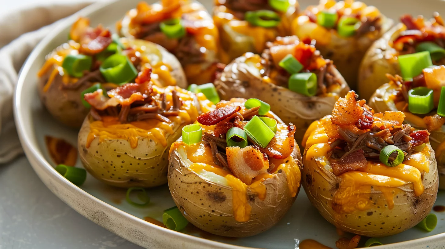 Ooey-gooey Bbq Bacon Cheeseburger Stuffed Potatoes