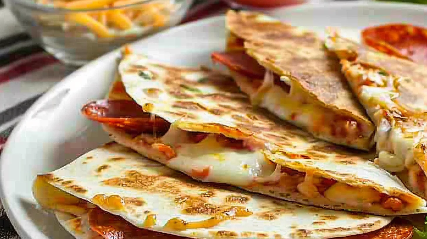 Pepperoni Cheese Pizza Quesadillas