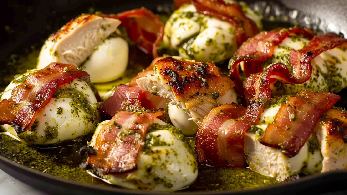 Pesto Chicken Bacon Mozzarella Bombs