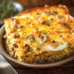 Sausage Egg and Cream Cheese Hashbrown Casserole