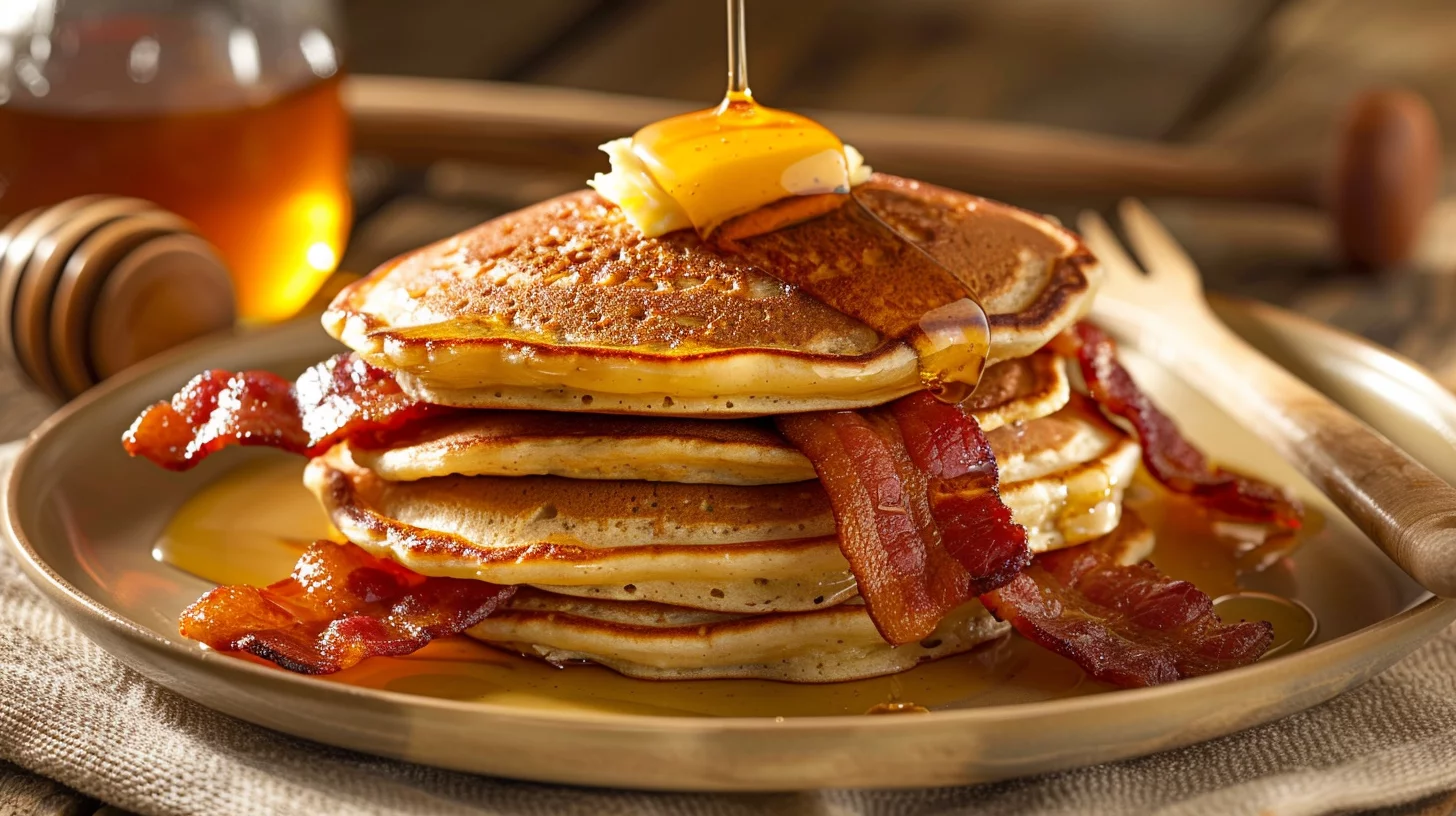 Smoky Maple Bacon Pancake Sliders With Honey Butter