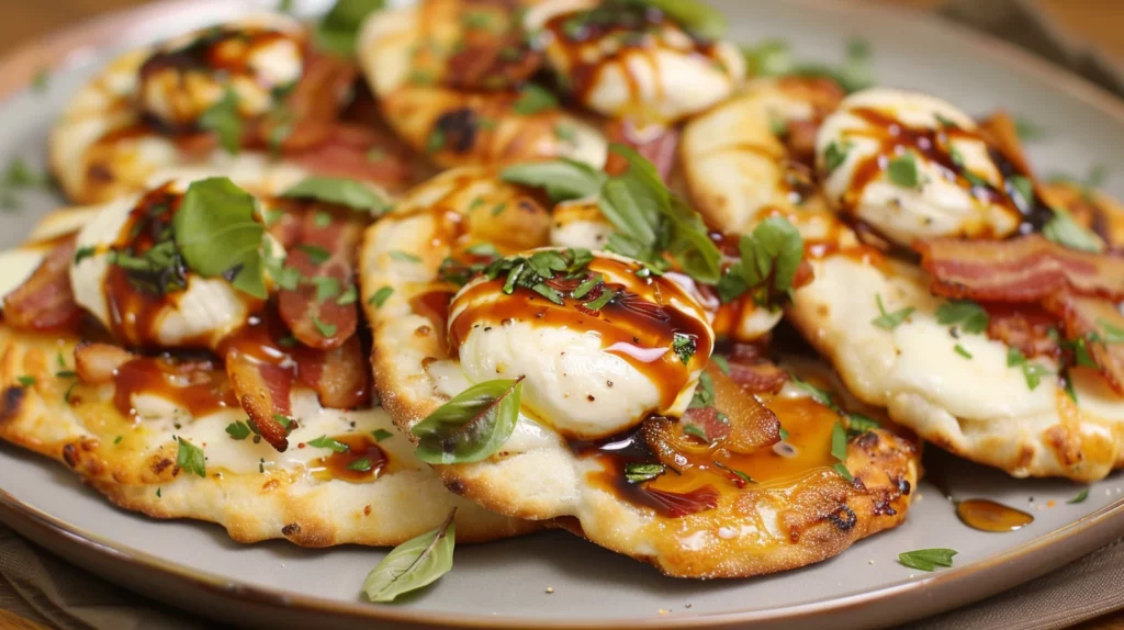 Sriracha Honey Chicken Bacon Flatbread Bombs