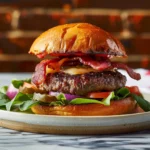 Venison Burger With Bacon Ends