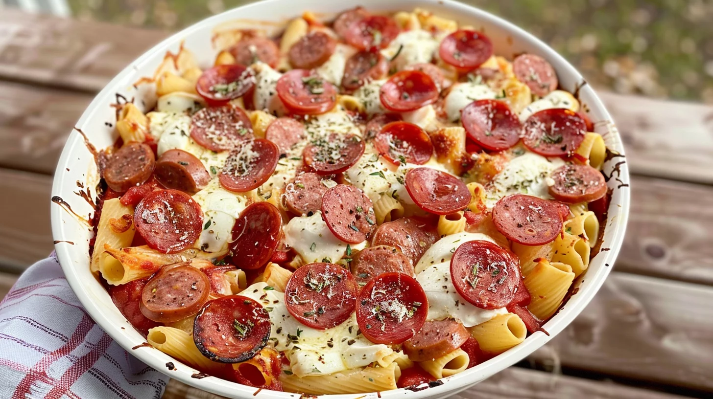 Venison Italian Sausage and Pepperoni Bake