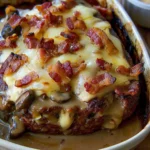 Bacon Swiss Mushroom Gravy Meatloaf