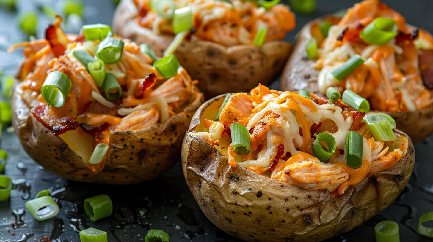 Buffalo Chicken Bacon Ranch Loaded Potato Bombs