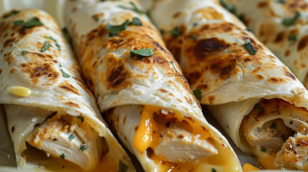 Cheesy Garlic Chicken Wraps