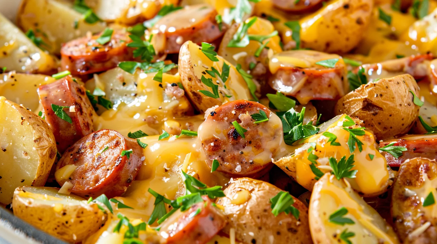 Cheesy Ranch Potatoes and Smoked Sausage