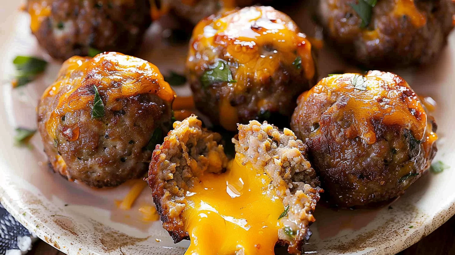 Cheesy Stuffed Meatball Bites