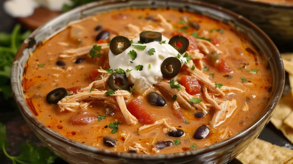 Crockpot Cream Cheese Chicken Chili