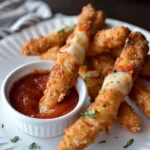 Deep Fried Pizza Sticks With Mozzarella