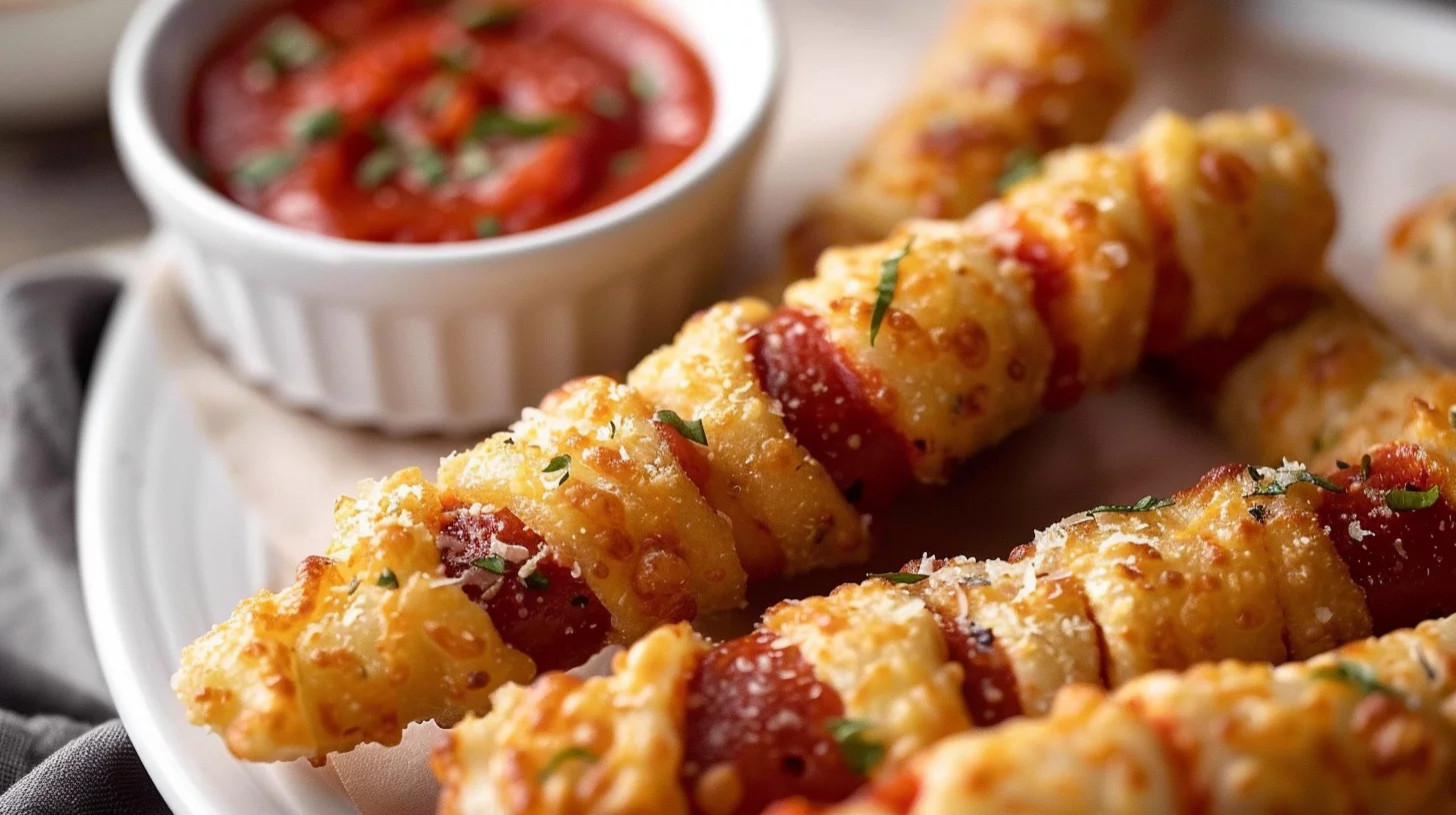Deep Fried Pizza Sticks With Mozzarella