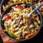 Delicious Philly Cheese Steak Pasta