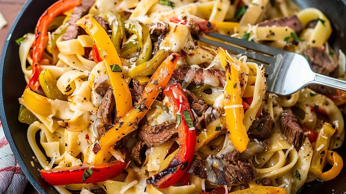 Delicious Philly Cheese Steak Pasta