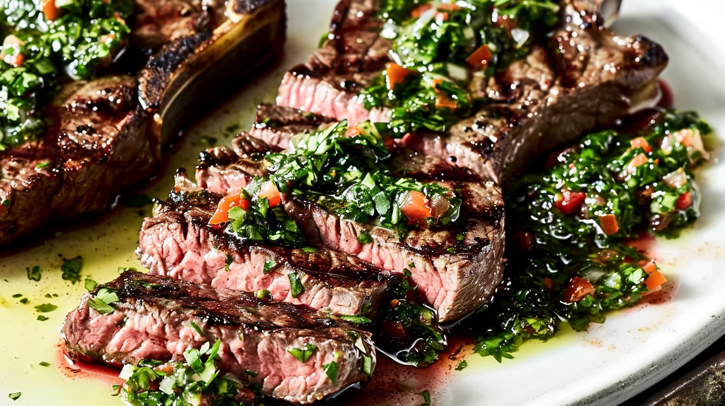 Delicious Steak Dinner W Fresh Chimichurri