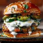 Double Decker Jalapeño Poppers Smash Burger With Ranch Drizzle