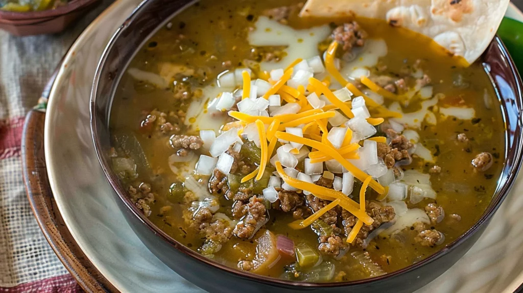 Green Chile Stew With Ground Beef