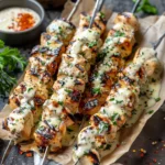 Grilled Ranch Garlic Parmesan Chicken Skewers