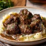 High Protein Slow Cooker Garlic Butter Beef Bites