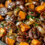 Honey Garlic Sausage Sweet Potatoes