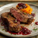 Panroasted Venison With Spicy Cranberrymexican Cinnamon Sauce