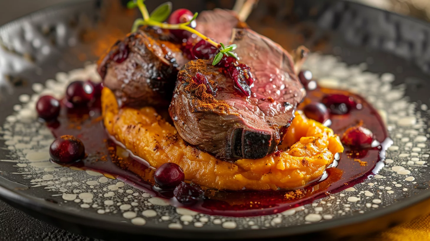 Panroasted Venison With Spicy Cranberrymexican Cinnamon Sauce