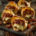 Pepper Jack Bacon Cheeseburger Wonton Bombs
