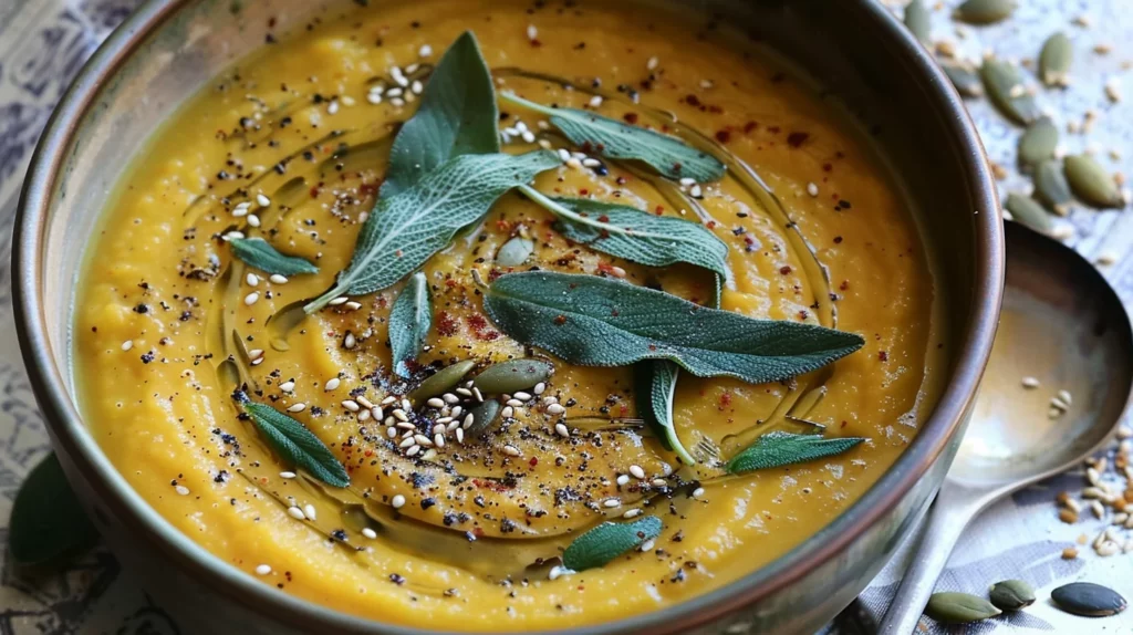 Roasted Pumpkin Soup With Sizzled Sage